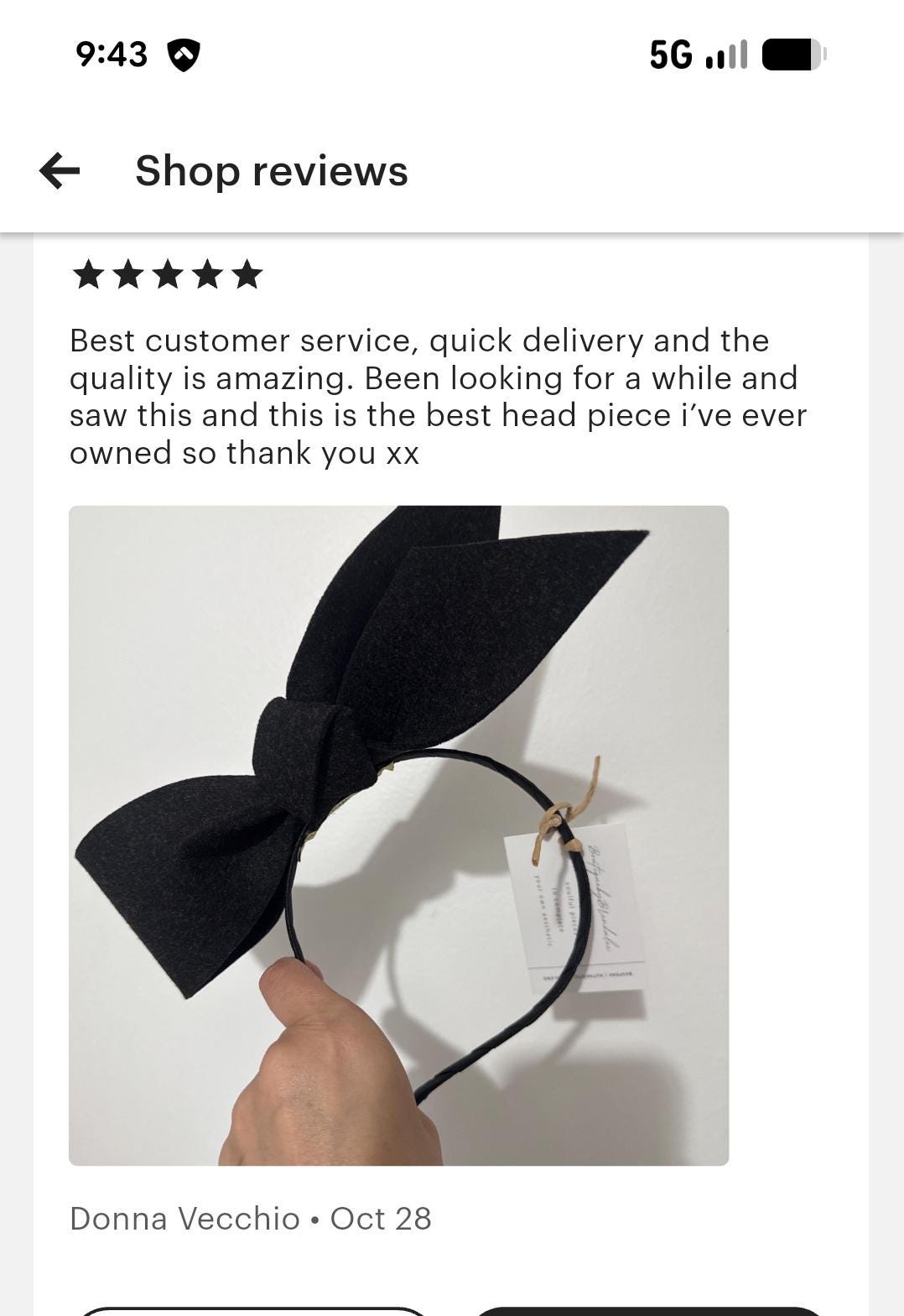 Simply Modern Fascinator Black felt bow headband