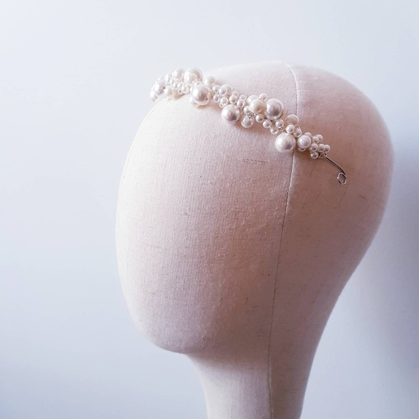 BoutiquebyBrendaLee LUXE Cream white Pearl Headband Bridal Wedding headpiece hairband handmade handcrafted hair accessories Australia