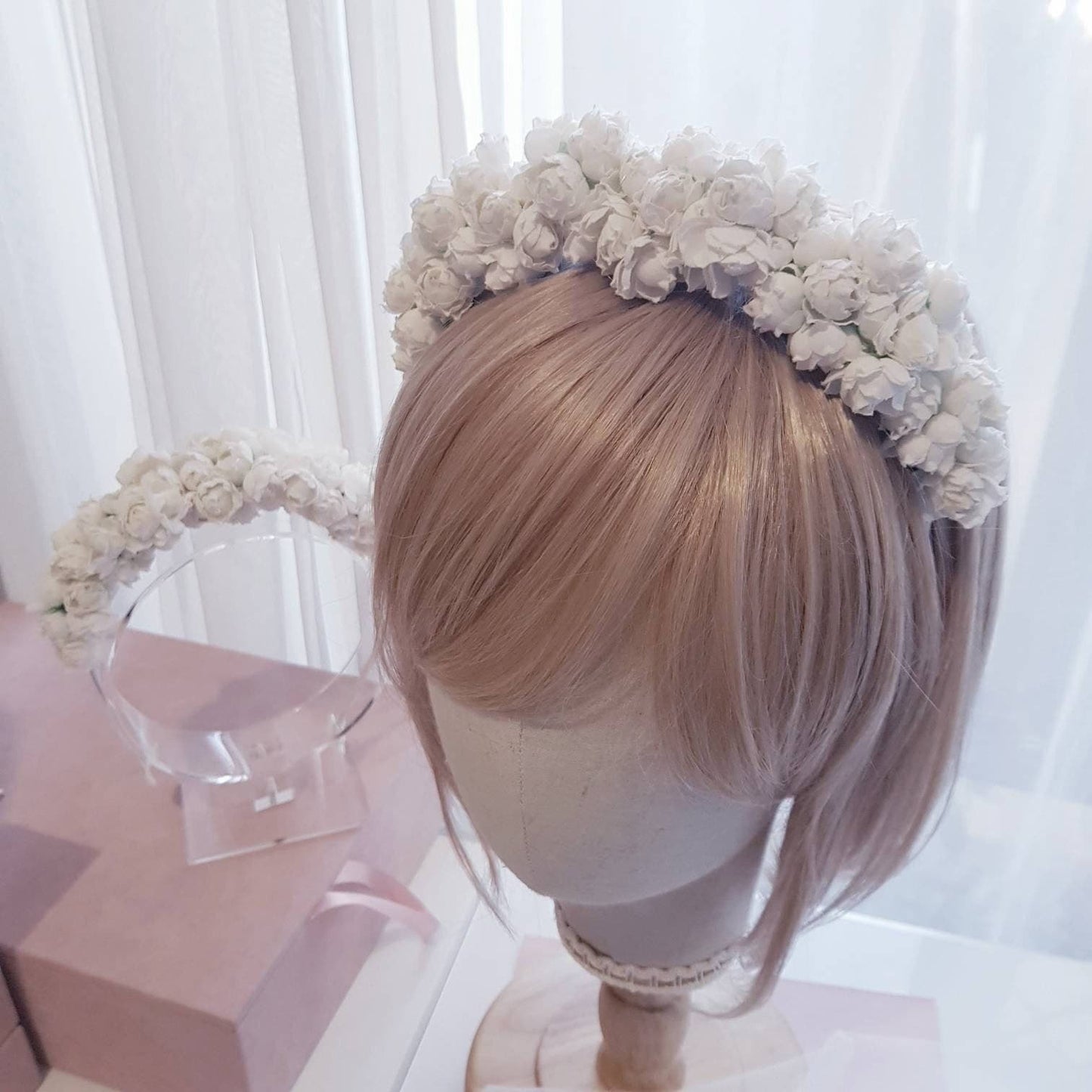 LA ROSE Headband off white flower floral headpieces crown millinery Australia wedding bridal christening baptism hair accessory flowers