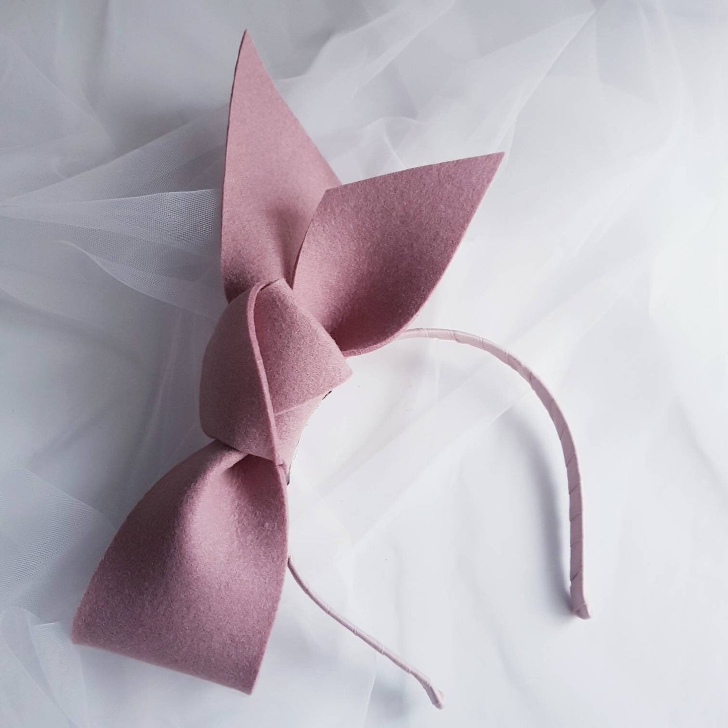 Simply Modern Fascinator blush pink felt bow headband statement headpiece hair accessories wedding hat fascinate big structured Australia