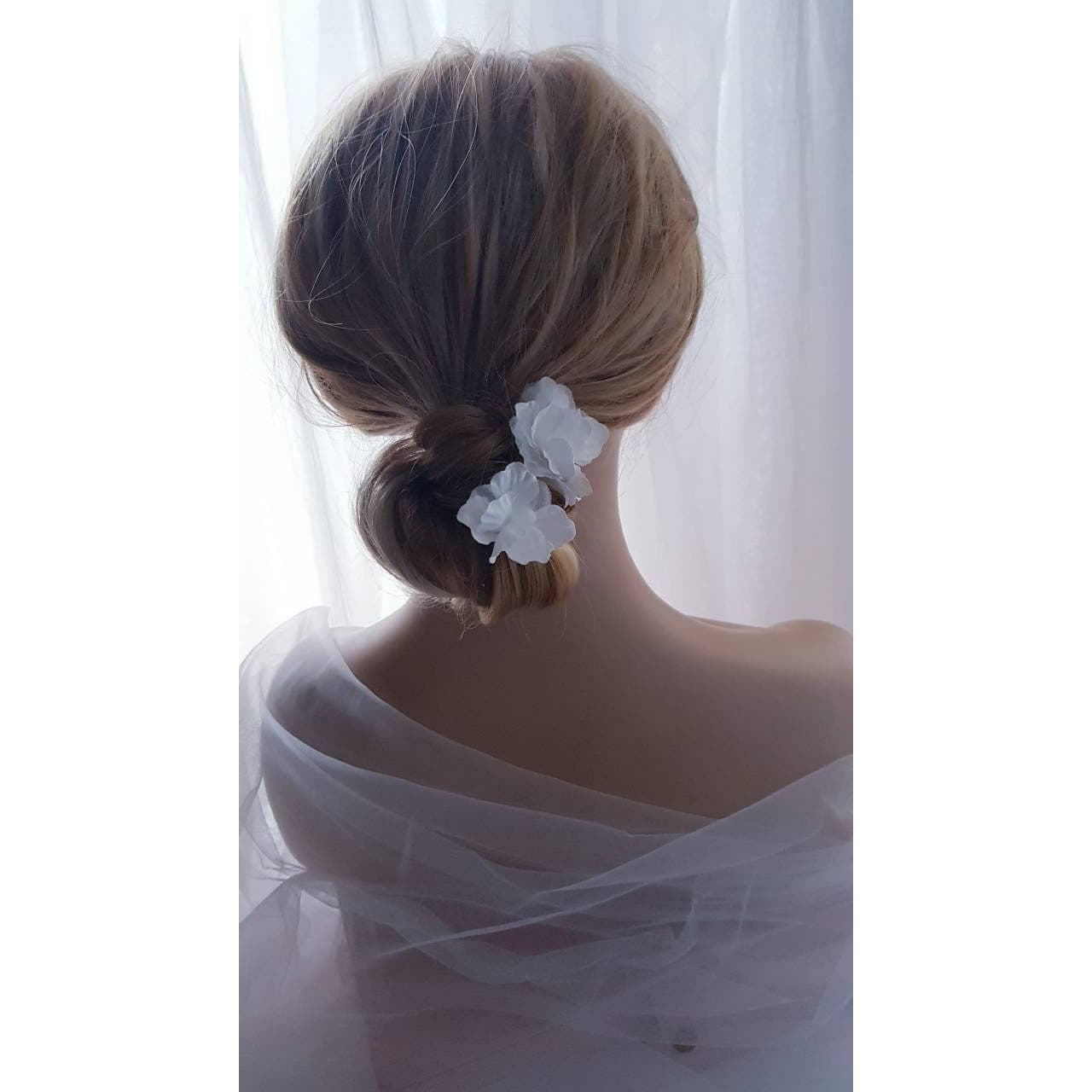 ANGE WHITE flower hairpin set hair accessories bridal updos wedding hairstyling classic weddings accessories handcrafted hairpins decorative