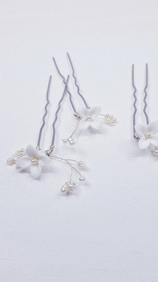 PETITE PERLE FLEUR Hair Pins Set of 3