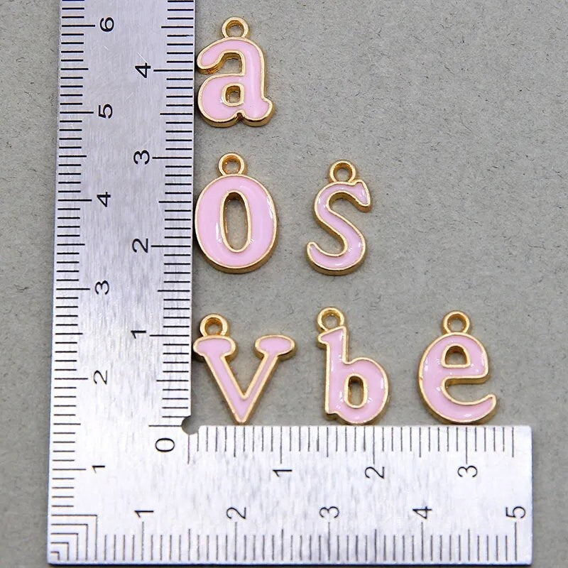 Personalised Pink Initial Earrings in Gold personalized letter accessories jewellery name special gift stainless steel French Earring hooks