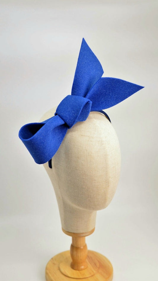 Modern Blue Bow Headband