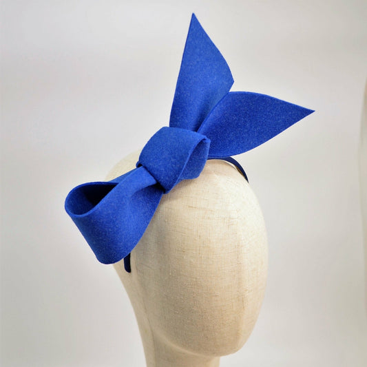 Modern Blue Bow Headband.
