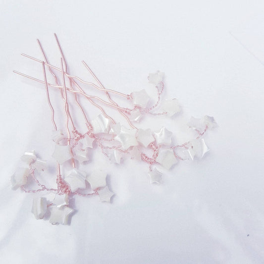 BoutiquebyBrendaLee Mother of Pearl U pin mermaid beach destination wedding bridal ocean inspired star beads hair accessories bride updos