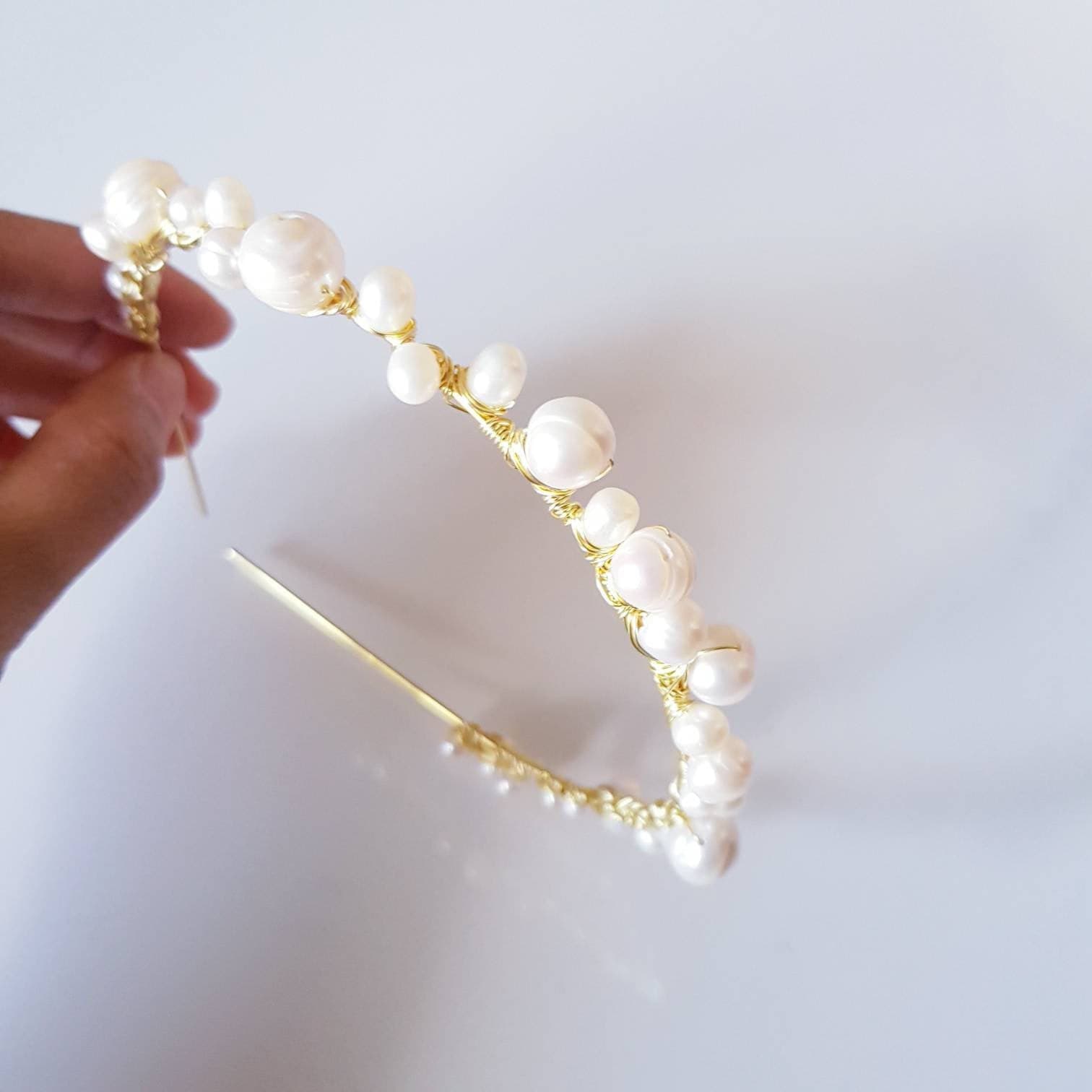 BoutiquebyBrendaLee SIMPLICITY White Cream Pearl Headband Bridal Wedding headpiece hairband handmade handcrafted hair accessories Australia