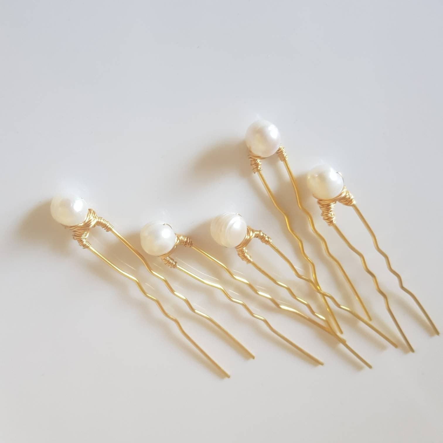 BoutiquebyBrendaLee Cream White Freshwater Pearls U Pins Bridal Wedding accessories elegant pearl Australia hairpin silver gold headpieces