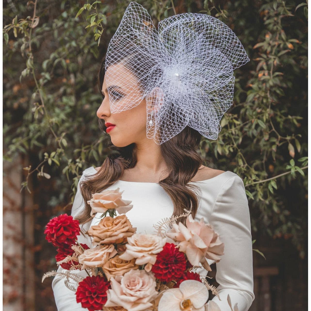 BoutiquebyBrendaLee Veil Fascinate birdcage veil wedding bridal headwear hair accessory bride netting hair headpiece handmade races headwear