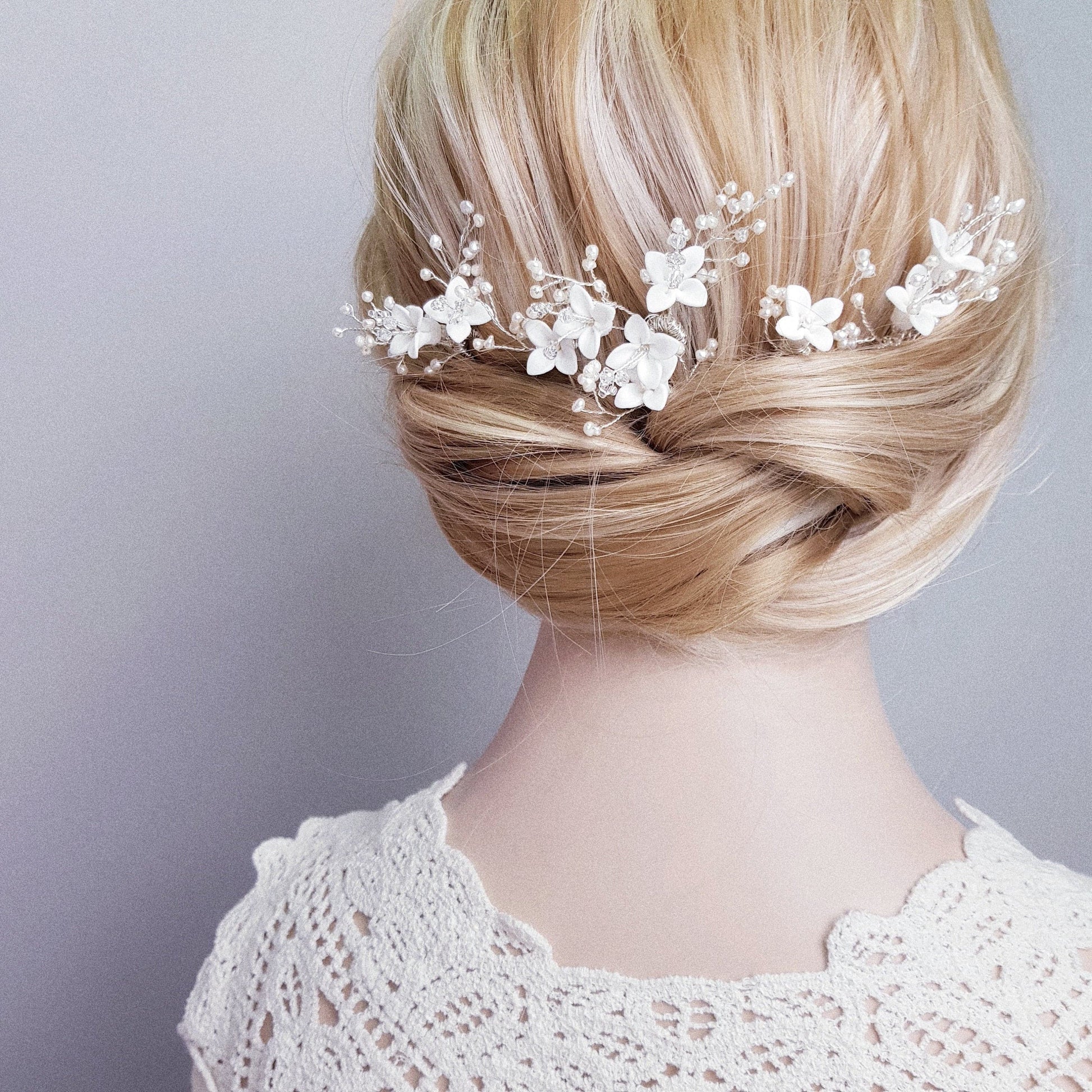 Wedding Hair Accessories - Pearl and Crystal Bridal Hair Pin