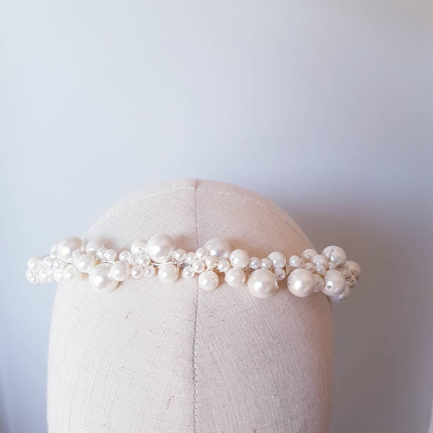 BoutiquebyBrendaLee LUXE Cream white Pearl Headband Bridal Wedding headpiece hairband handmade handcrafted hair accessories Australia