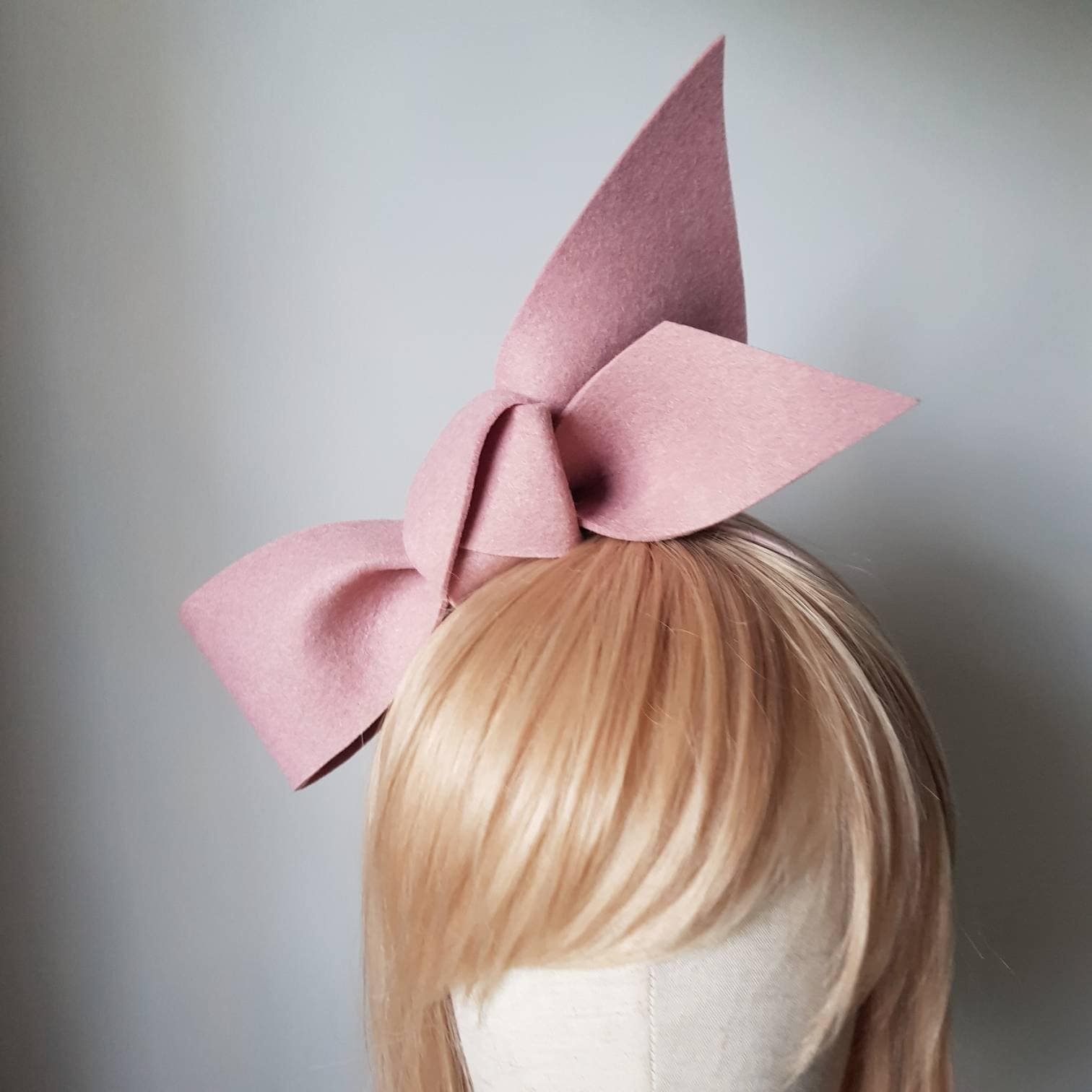 Simply Modern Fascinator blush pink felt bow headband statement headpiece hair accessories wedding hat fascinate big structured Australia