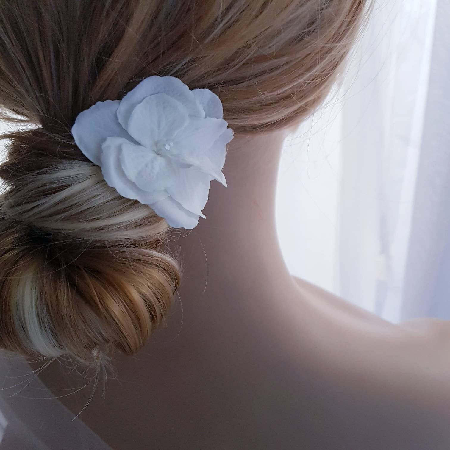 FLORAISON Set of 3 Hair U Pins White bridal wedding flower hairclips floral updos hairpins accessories bridesmaids bride gift weddings
