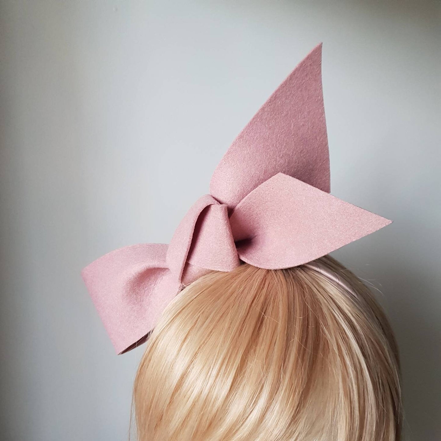 Simply Modern Fascinator blush pink felt bow headband statement headpiece hair accessories wedding hat fascinate big structured Australia
