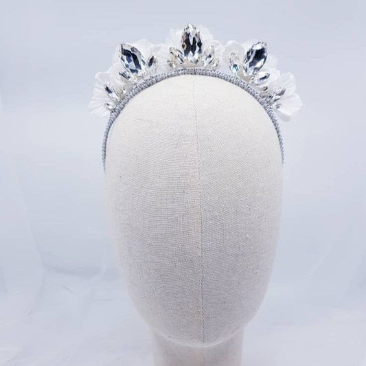 ARGENT BLANC Headband wedding bridal headpiece flowers hair accessories silver white bling tiaras crown Australia headpieces FOTF millinery