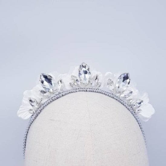 ARGENT BLANC Headband wedding bridal headpiece flowers hair accessories silver white bling tiaras crown Australia headpieces FOTF millinery