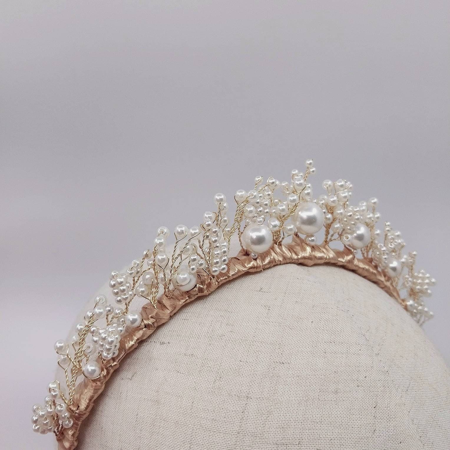 FLUER Cream white Pearl Headband Bridal Wedding headpiece hairband handmade handcrafted hair accessories Australia pearls bride weddings