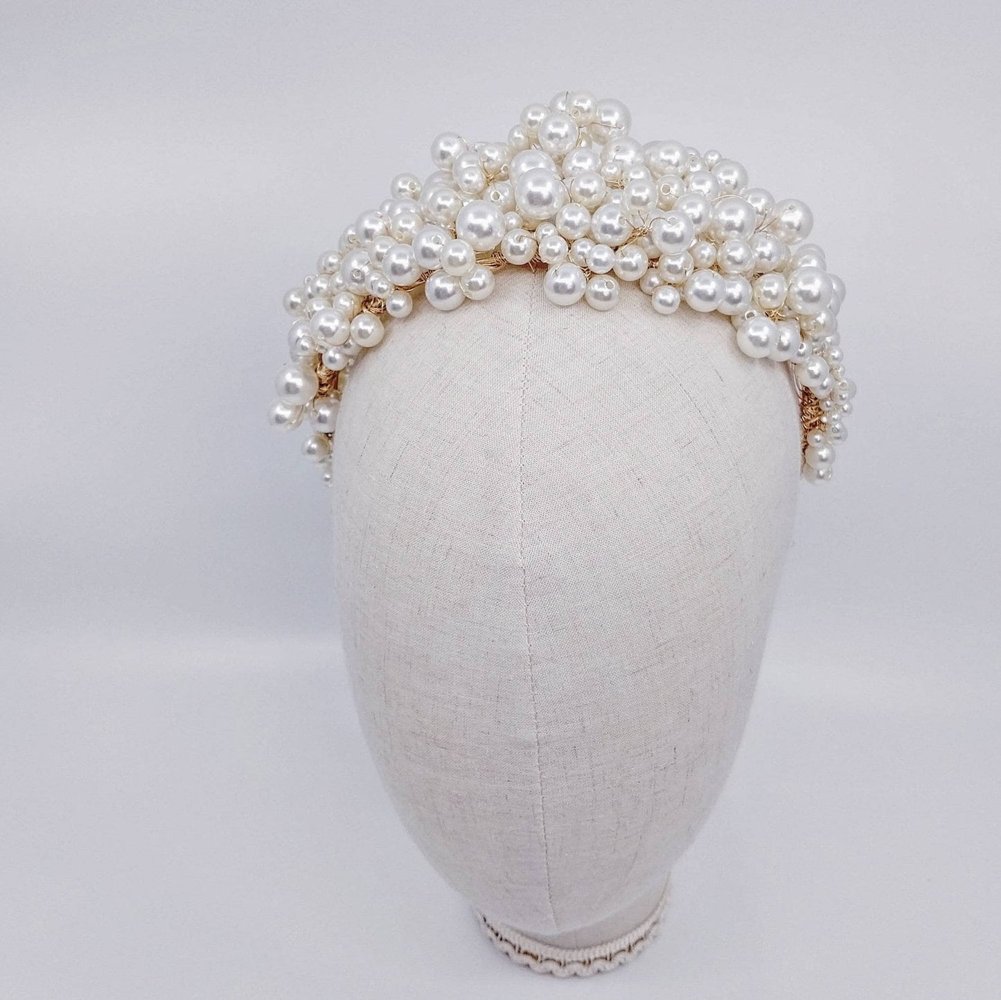 PLEINE Tiara Cream white Pearl crown headband Bridal Wedding headpiece handmade handcrafted hair accessories Australia pearls bride weddings