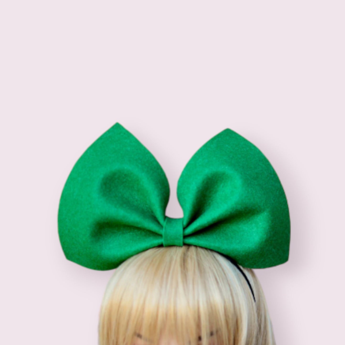 Meadow green oversized bow headband Christmas X-mas bunny hair accessory extra large big woodland olive lime dolly costume